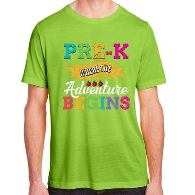 PreK Teacher Adventure Begins First Day Preschool Teachers Gift Adult ChromaSoft Performance T-Shirt