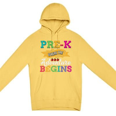 PreK Teacher Adventure Begins First Day Preschool Teachers Gift Premium Pullover Hoodie