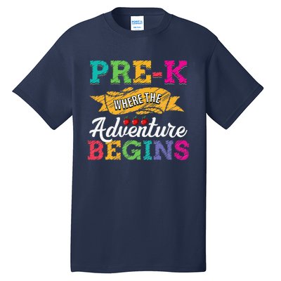 PreK Teacher Adventure Begins First Day Preschool Teachers Gift Tall T-Shirt