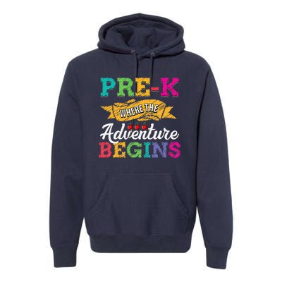 PreK Teacher Adventure Begins First Day Preschool Teachers Gift Premium Hoodie