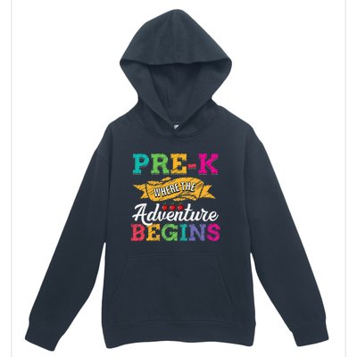 PreK Teacher Adventure Begins First Day Preschool Teachers Gift Urban Pullover Hoodie