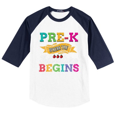 PreK Teacher Adventure Begins First Day Preschool Teachers Gift Baseball Sleeve Shirt