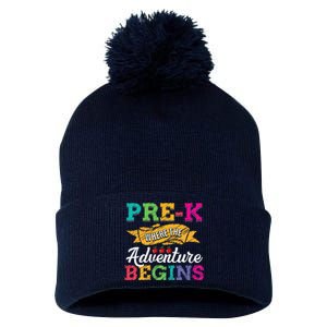 PreK Teacher Adventure Begins First Day Preschool Teachers Gift Pom Pom 12in Knit Beanie