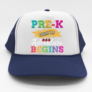 PreK Teacher Adventure Begins First Day Preschool Teachers Gift Trucker Hat