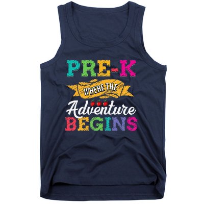 PreK Teacher Adventure Begins First Day Preschool Teachers Gift Tank Top