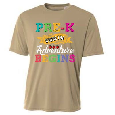 PreK Teacher Adventure Begins First Day Preschool Teachers Gift Cooling Performance Crew T-Shirt