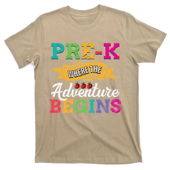 PreK Teacher Adventure Begins First Day Preschool Teachers Gift T-Shirt