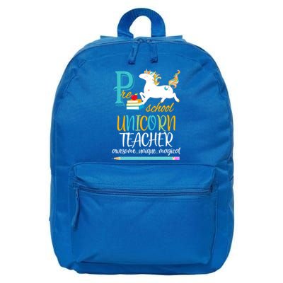 PreSchool Teacher Awesome Magical Unicorn School Gift 16 in Basic Backpack