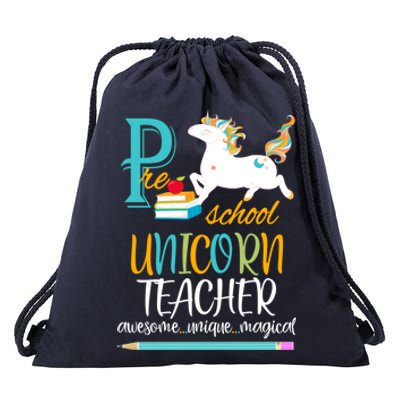 PreSchool Teacher Awesome Magical Unicorn School Gift Drawstring Bag