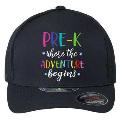 PreK Teacher Adventure Begins First Day Preschool Teachers Flexfit Unipanel Trucker Cap