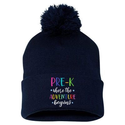 PreK Teacher Adventure Begins First Day Preschool Teachers Pom Pom 12in Knit Beanie