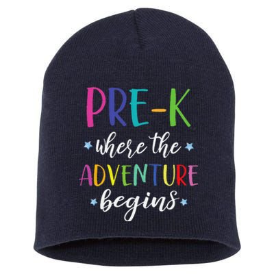 PreK Teacher Adventure Begins First Day Preschool Teachers Short Acrylic Beanie