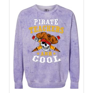 Pirate Teachers ARR Cool Halloween Teach Like A Pirate Colorblast Crewneck Sweatshirt