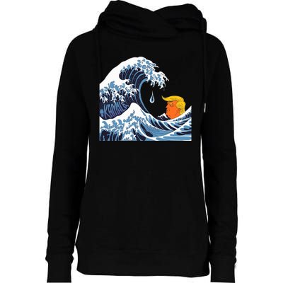 Political Tsunami Anti Trump The Kamala Wave Womens Funnel Neck Pullover Hood