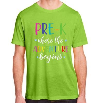 PreK Teacher Adventure Begins First Day Preschool Teachers Adult ChromaSoft Performance T-Shirt