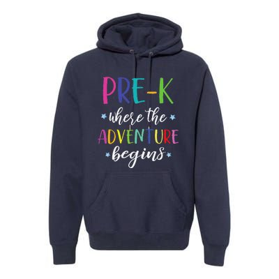 PreK Teacher Adventure Begins First Day Preschool Teachers Premium Hoodie