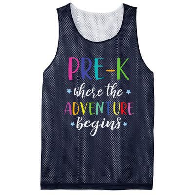 PreK Teacher Adventure Begins First Day Preschool Teachers Mesh Reversible Basketball Jersey Tank