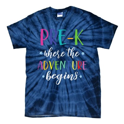 PreK Teacher Adventure Begins First Day Preschool Teachers Tie-Dye T-Shirt