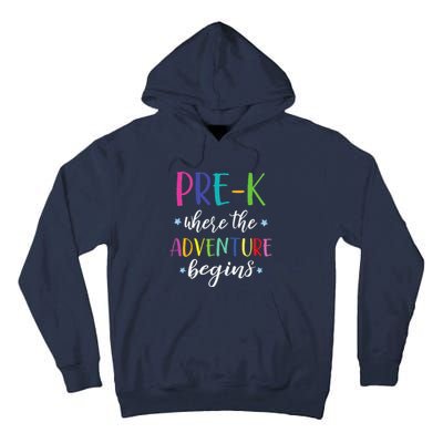 PreK Teacher Adventure Begins First Day Preschool Teachers Tall Hoodie