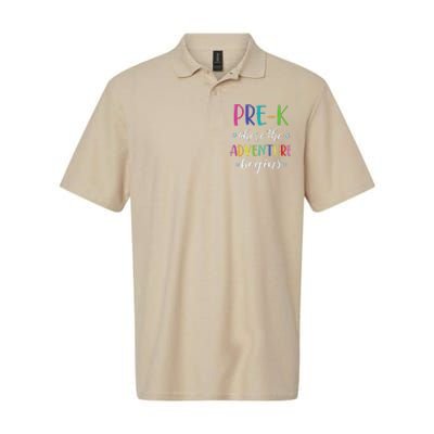 PreK Teacher Adventure Begins First Day Preschool Teachers Softstyle Adult Sport Polo