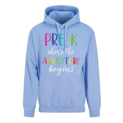 PreK Teacher Adventure Begins First Day Preschool Teachers Unisex Surf Hoodie