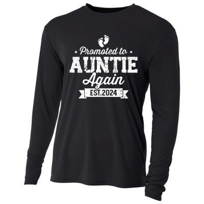 Promoted To Auntie 2024 Again Soon To Be Auntie Pregnancy Cooling Performance Long Sleeve Crew