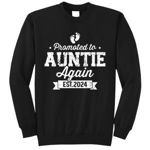 Promoted To Auntie 2024 Again Soon To Be Auntie Pregnancy Tall Sweatshirt