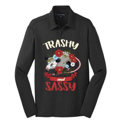 Possum Trashy And Sassy Live Ugly Opossum Team Trash Silk Touch Performance Long Sleeve Polo