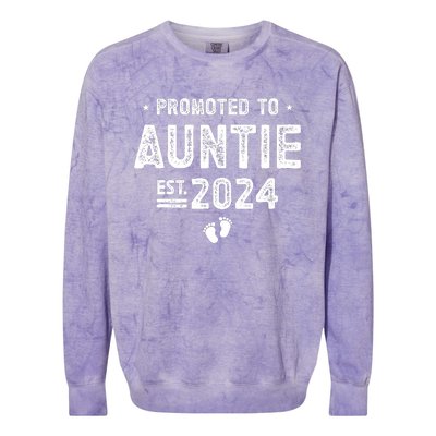 Promoted To Auntie 2024 Soon To Be Auntie Colorblast Crewneck Sweatshirt