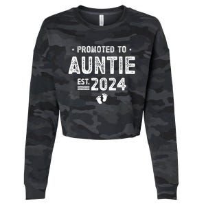 Promoted To Auntie 2024 Soon To Be Auntie Cropped Pullover Crew