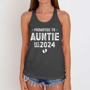 Promoted To Auntie 2024 Soon To Be Auntie Women's Knotted Racerback Tank