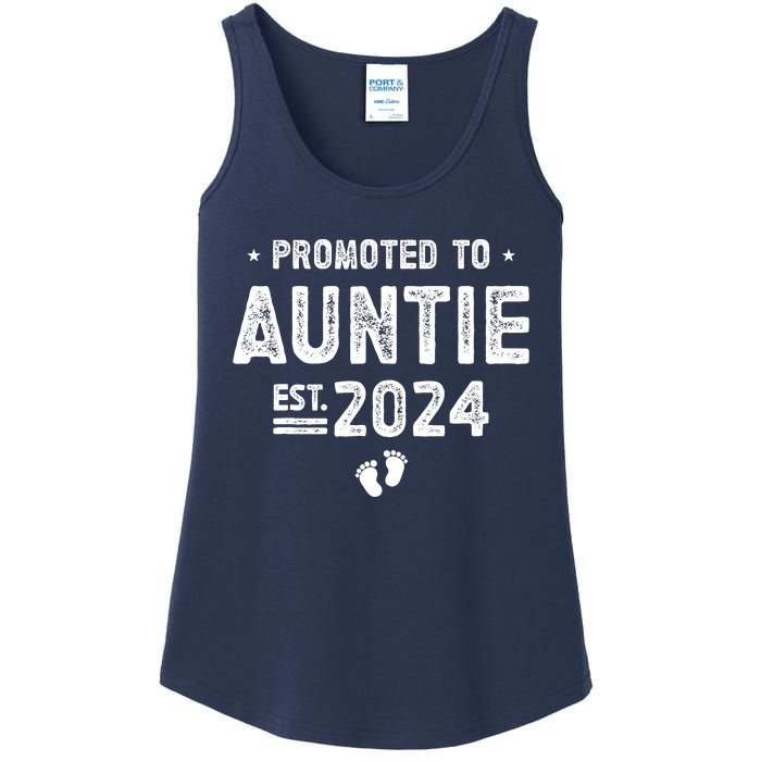 Promoted To Auntie 2024 Soon To Be Auntie Ladies Essential Tank