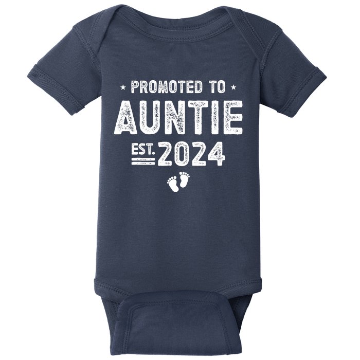 Promoted To Auntie 2024 Soon To Be Auntie Baby Bodysuit