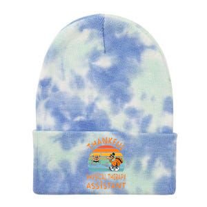 Physical Therapy Assistant Job Funny Thanksgiving Tie Dye 12in Knit Beanie