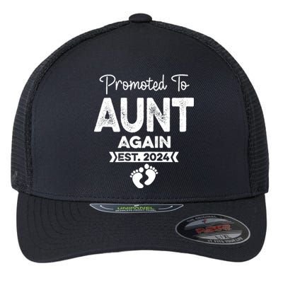 Promoted To Aunt Again Est 2024 Pregnancy Announcement Flexfit Unipanel Trucker Cap