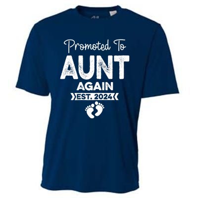 Promoted To Aunt Again Est 2024 Pregnancy Announcement Cooling Performance Crew T-Shirt