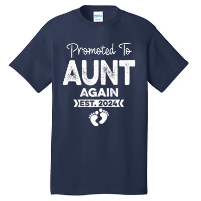 Promoted To Aunt Again Est 2024 Pregnancy Announcement Tall T-Shirt