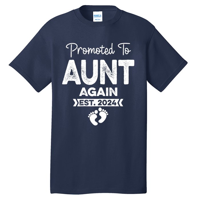 Promoted To Aunt Again Est 2024 Pregnancy Announcement Tall T-Shirt