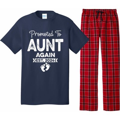 Promoted To Aunt Again Est 2024 Pregnancy Announcement Pajama Set