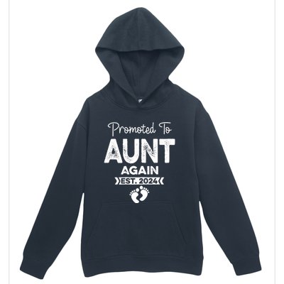 Promoted To Aunt Again Est 2024 Pregnancy Announcement Urban Pullover Hoodie