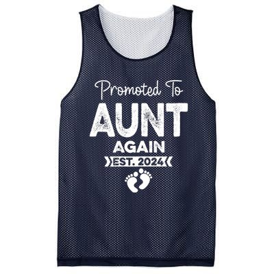 Promoted To Aunt Again Est 2024 Pregnancy Announcement Mesh Reversible Basketball Jersey Tank