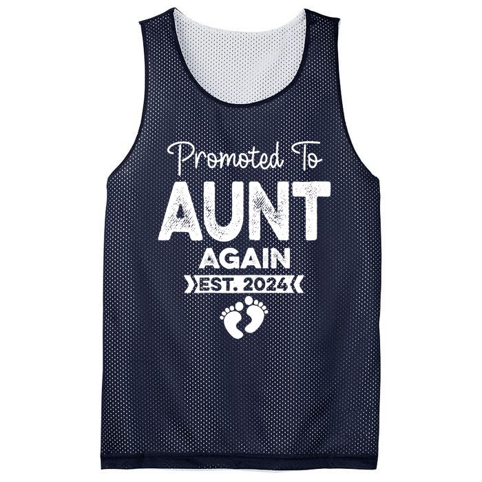 Promoted To Aunt Again Est 2024 Pregnancy Announcement Mesh Reversible Basketball Jersey Tank