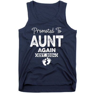 Promoted To Aunt Again Est 2024 Pregnancy Announcement Tank Top