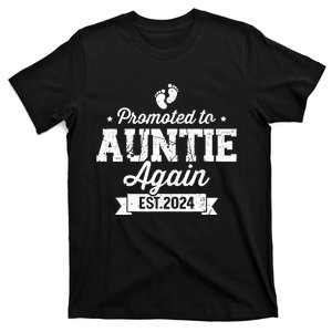 Promoted To Auntie 2024 Again Soon To Be Auntie Pregnancy T-Shirt