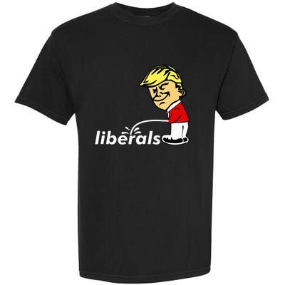 Pro Trump Anti Liberal Donald Trump Pissing On Liberals Gift Garment-Dyed Heavyweight T-Shirt