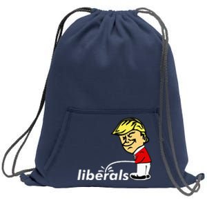 Pro Trump Anti Liberal Donald Trump Pissing On Liberals Gift Sweatshirt Cinch Pack Bag