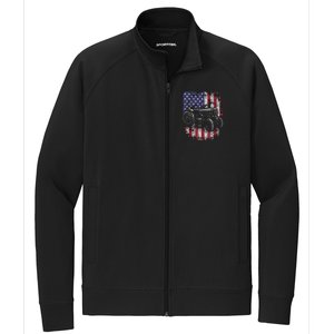 Patriotic Tractor American Flag Tractor Farmer Farm Gift Men Stretch Full-Zip Cadet Jacket