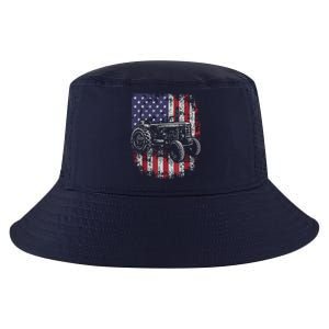 Patriotic Tractor American Flag Tractor Farmer Farm Gift Men Cool Comfort Performance Bucket Hat