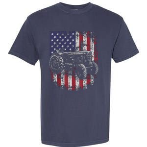 Patriotic Tractor American Flag Tractor Farmer Farm Gift Men Garment-Dyed Heavyweight T-Shirt