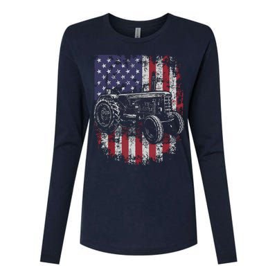 Patriotic Tractor American Flag Tractor Farmer Farm Gift Men Womens Cotton Relaxed Long Sleeve T-Shirt